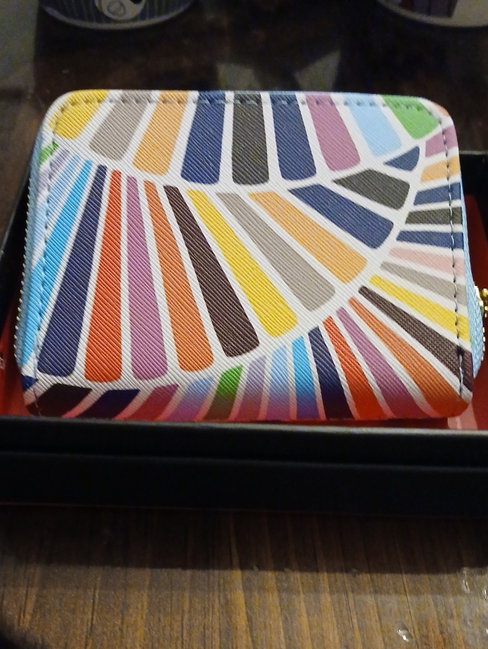 TRINA TURK Multicolor Geometric Compact Wallet - Women Accessories NEW IN BOX